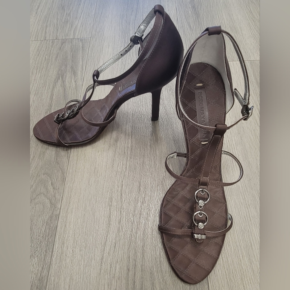 BCBG MAX AZRIA Satin Strappy Heels